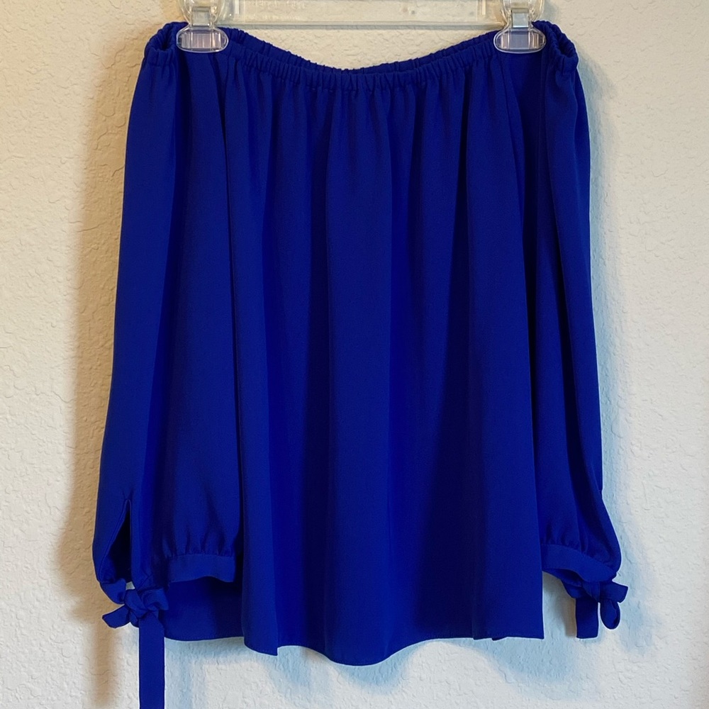 Royal blue off the shoulder J Crew Blouse
